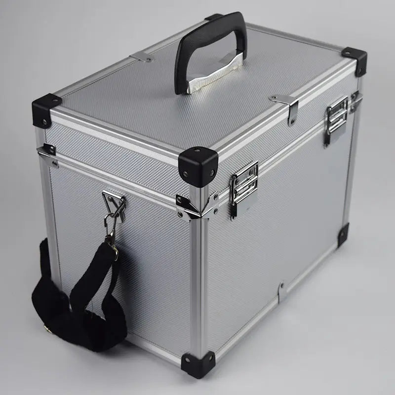 Large Aluminum Tool Box Portable Safety Equipment Toolbox Instrument Case Hardware Storage Box Suitcase with Shoulder Strap