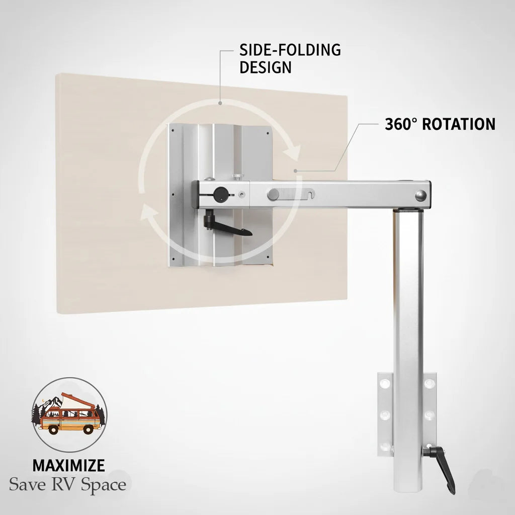 360° Swivel Folding Table Leg Lagoon Style Wall Mounted Space Saving Table for Camper Rv Motorhome Boat Yacht Quick Shipping