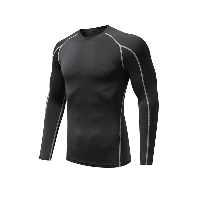 Men's T-shirt Men Running Sport T Shirt Man Compression Fitness Muscel Top Tee Quick Dry Tight Training Gym Sports Shirts Jersey