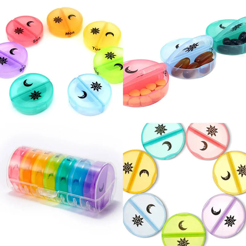 Portable Vitamin Pill Box Case Tablet for 7 Days 2 Times 14 Grids Travel Container Pill Case Tablet Portable Dispenser Organizer