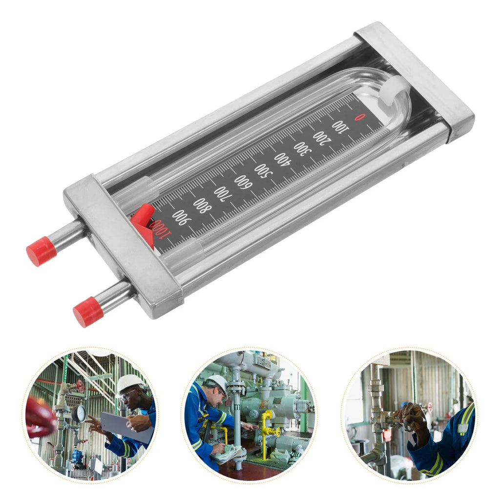 Stainless Steel U-Shaped Pressure Gauge 0-1000Pa Vacuum Tube Tester For Home Lab Water Column Manometer Differential