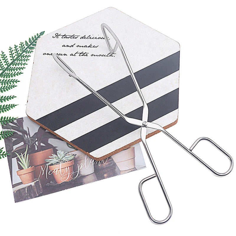 304 Stainless Steel Scissor-Shaped Barbecue Clip Hotel Steak Clip Barbecue Food Clip Bread Clip Kitchen Tool