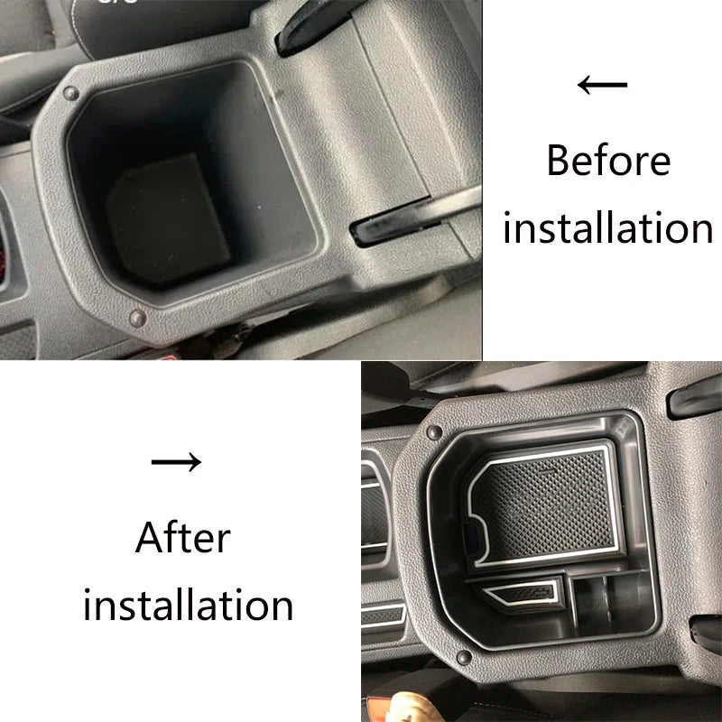 For Volkswagen VW T-ROC 2018~2024 Car Center Console Sundries Tidying Tray Armrest Multipurpose Storage Box Interior Accessories