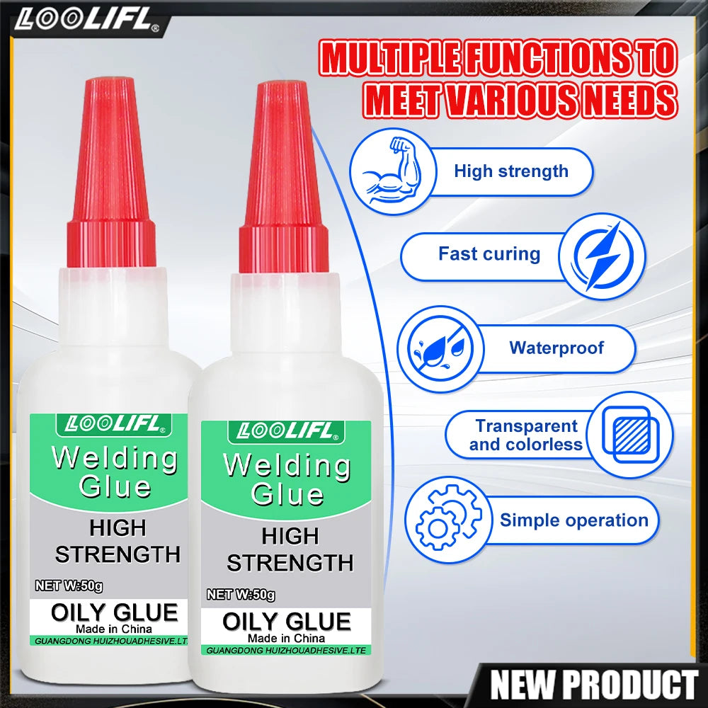 Oily Welding Adhesive, Super Glue, Metal Adhesive, Acrylic Adhesive, Home & Garden Repair Tool, For Iron Aluminum Copper Stainless Steel Wood Plastic Glass Leather Rubber, High Strength Fast Setting.