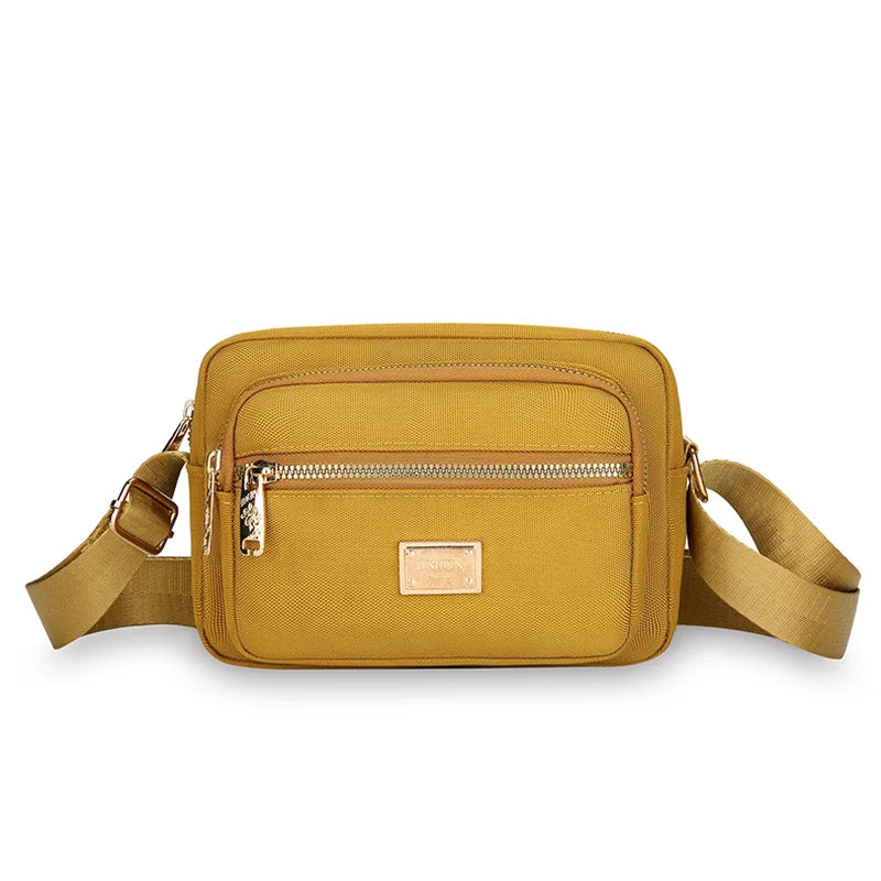 Portable Commuter Small Square Shoulder Bag Multi-layer Storage Business Bag Simple and Durable Oxford Cloth Crossbody Bag
