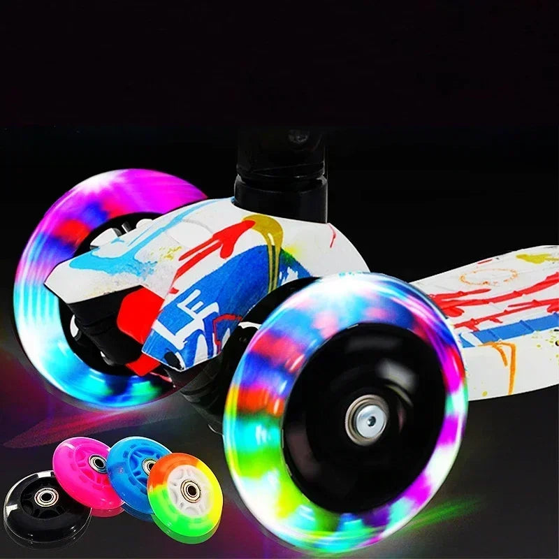 Mute Wheel Night PU+metal Parts Toy 1pc Accessories Bearing Car Flashing For Scooter Mini 80mm High Quality New