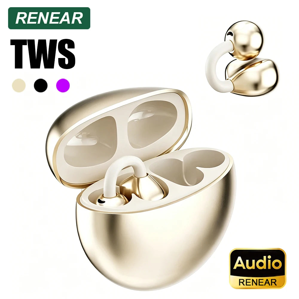5D Wireless Headphones Silicone Clip-on TWS Bluetooth Earphones For Universal Android Ios Smartphone With Mic Portable Headphone