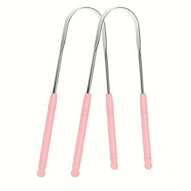Stainless Steel Tongue Scraper U-Shaped Dental Cleaner for Bacteria/Plaque Removal with Multi-Style Options for All Users