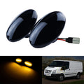 ANGRONG 2x Amber LED Side Indicator Repeater Light Black Lens For Ford Transit Tourneo MK 6 7 94-14