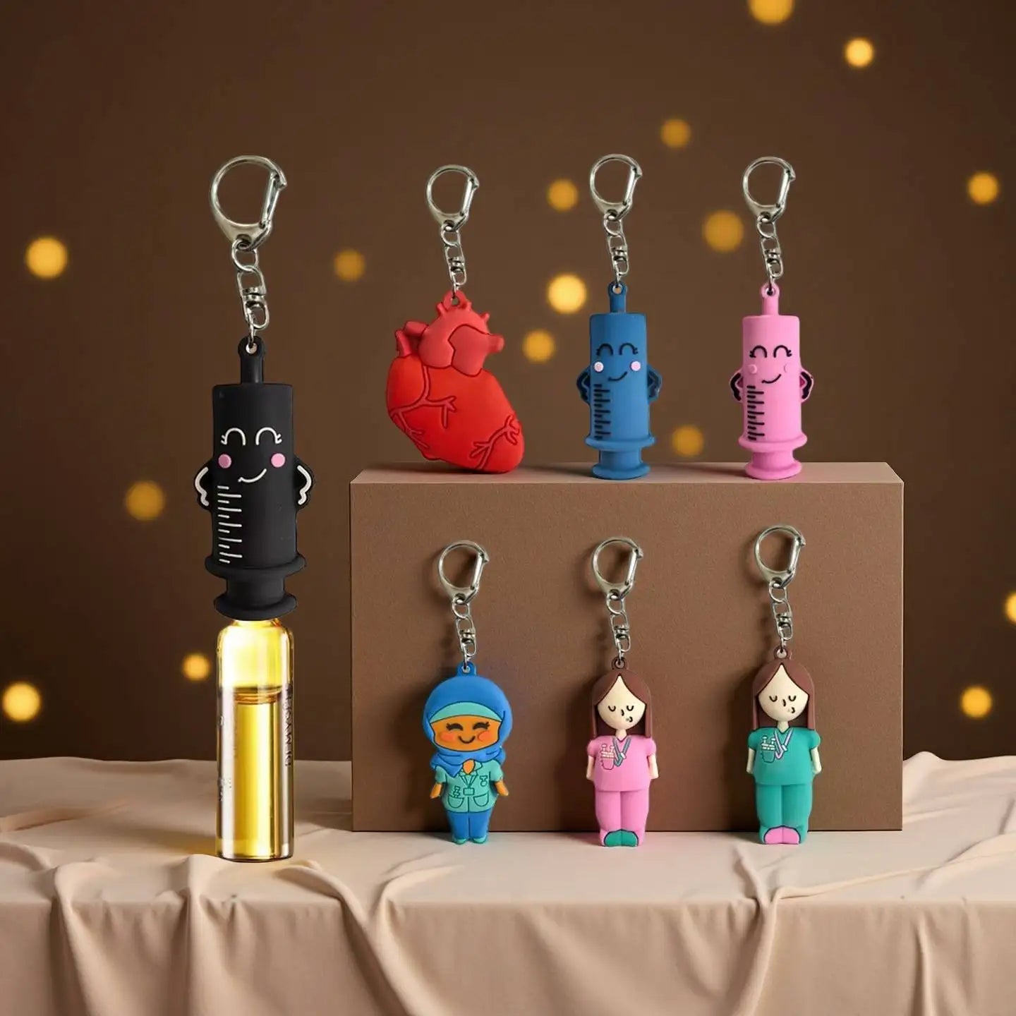 PVC Ampoule Bottle Opener Keychain Syringe-Shaped Cutter Nurse Doctor Aid Medication Vial Breaker Tool