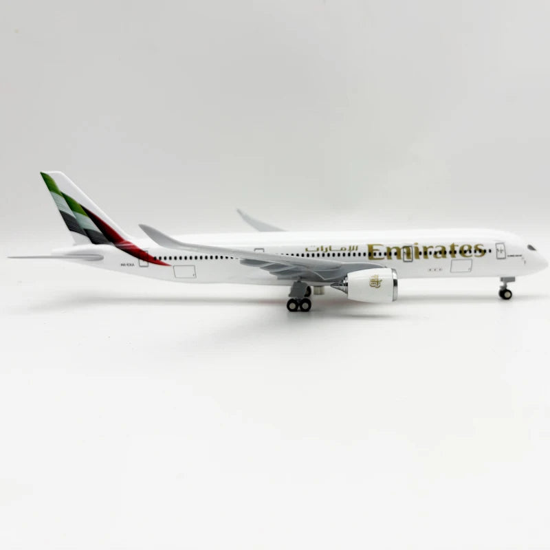 30CM Aircraft Model Planel United Arab Emirates Airline A350 Resin Diecast Airplane with wheels base Collected Gift By Aviation