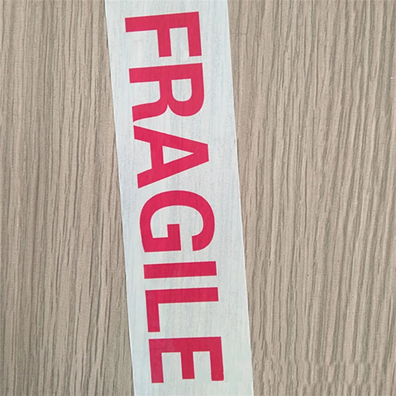 1/2 Roll 66Meters Fragile Red Safety Adhesive Warning Tapes DIY Sticker Goods Package Accessories Shipping Warning Tape