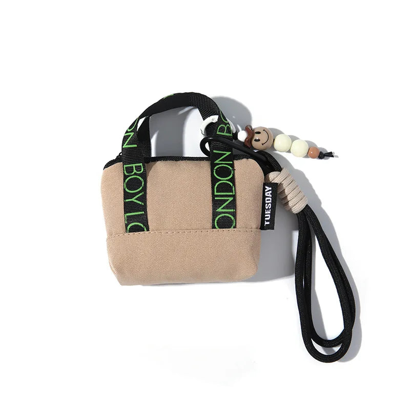 Dopamine, Pink, Mini, Earphone Case, Anti-lost, Storage Bag, Data Cable Organizer Bag, Keychain,Sweet and Girly Accessories