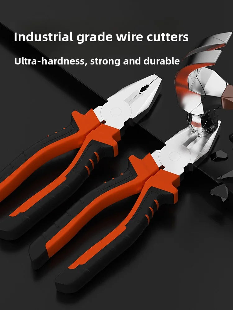 Heavy Duty Electric Wire Pliers Multifunction Tool with Large Opening for Cutting Twisting Gripping Sharp Industrial Metal Work
