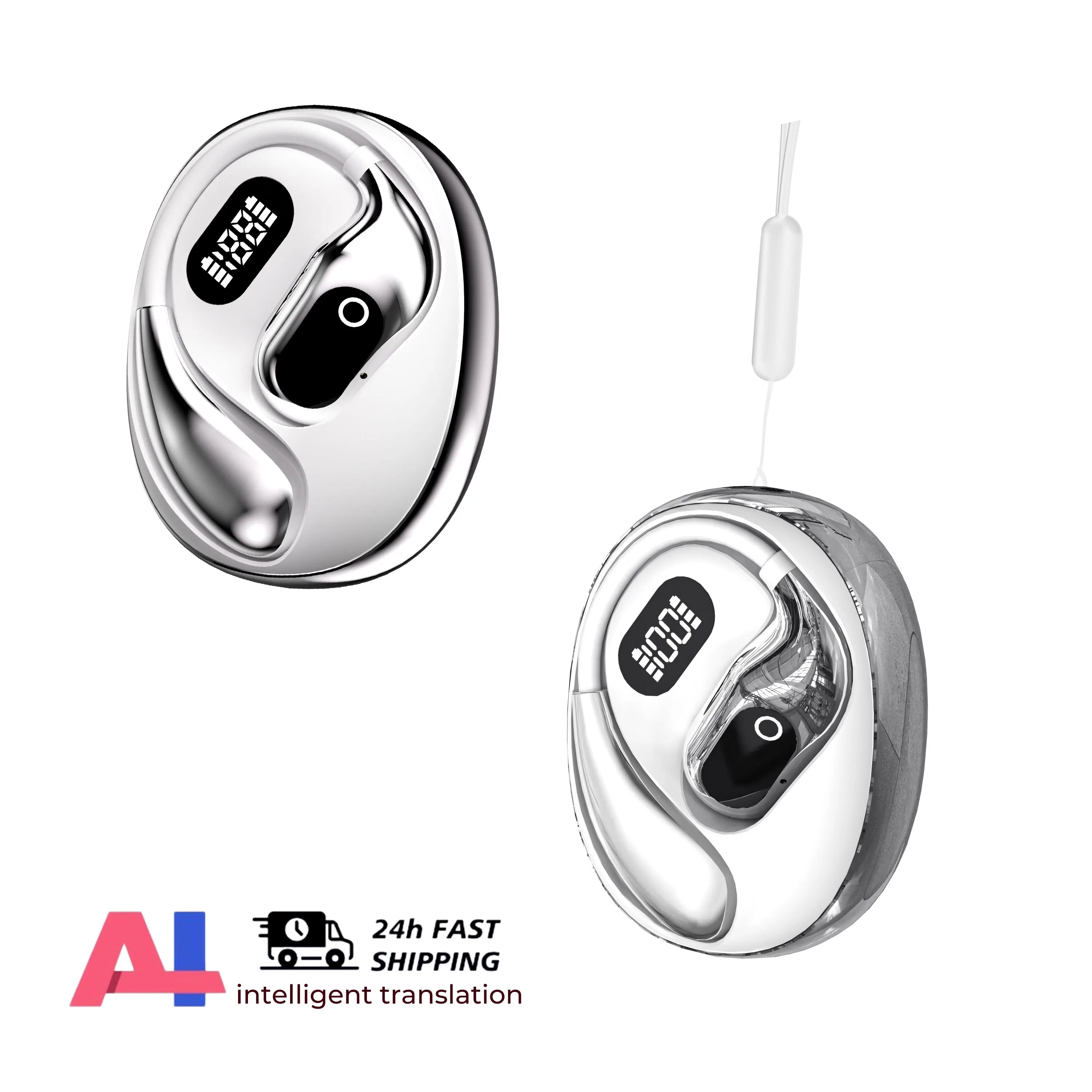 Ai Translator Headphones 144 Languages Wireless Real Time Translation Bluetooth Headset Waterproof Earbud For Business Travel