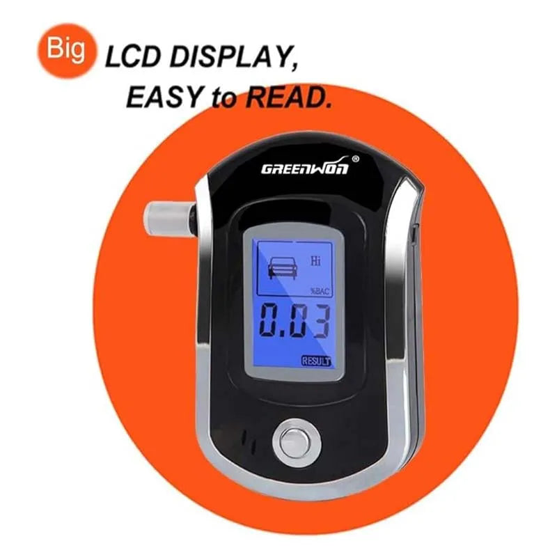 GREENWON Professional Digital Breath Alcohol Tester Breathalyzer AT6000 Alcohol Breath Tester Alcohol Detector