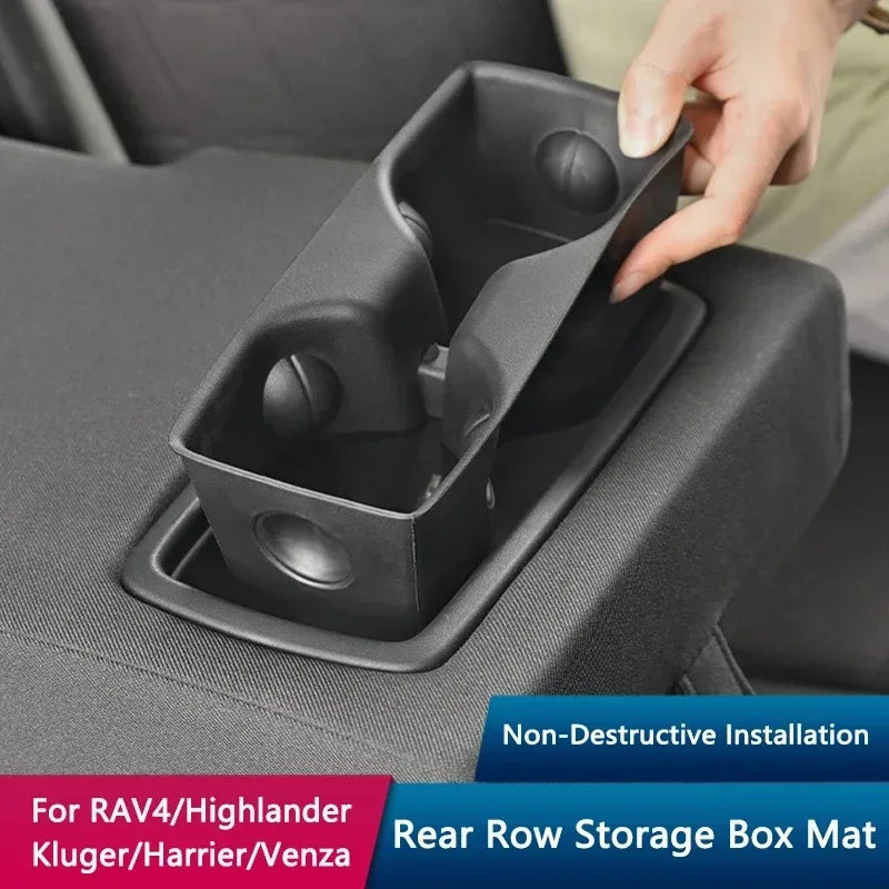Car Water Cup Storage Box Rear Row Armrest Water Cup Holder Fit For Toyota RAV4 Highlander Kluger Harrier Venza Accessories