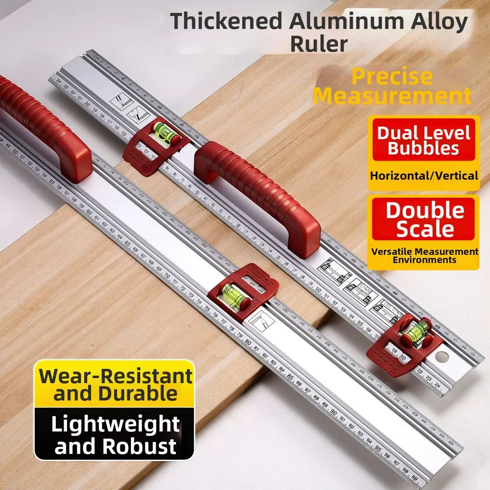 Multi Function Aluminum Level Ruler For Construction DIY Projects With Non Slip Handle And Hanging Hook