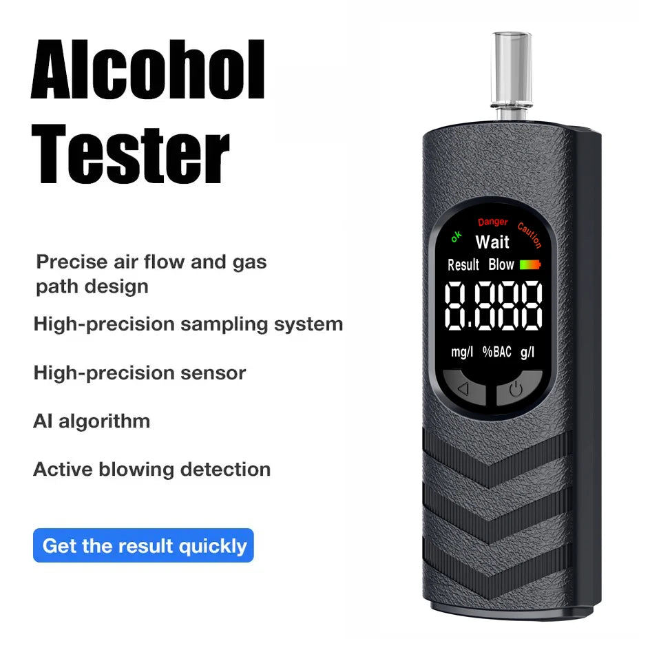 Portable Alcohol Tester Non-Contact Breathalyzer with LCD Display Alcohol Test Tools Drunk Driving Test for Home Auto Car