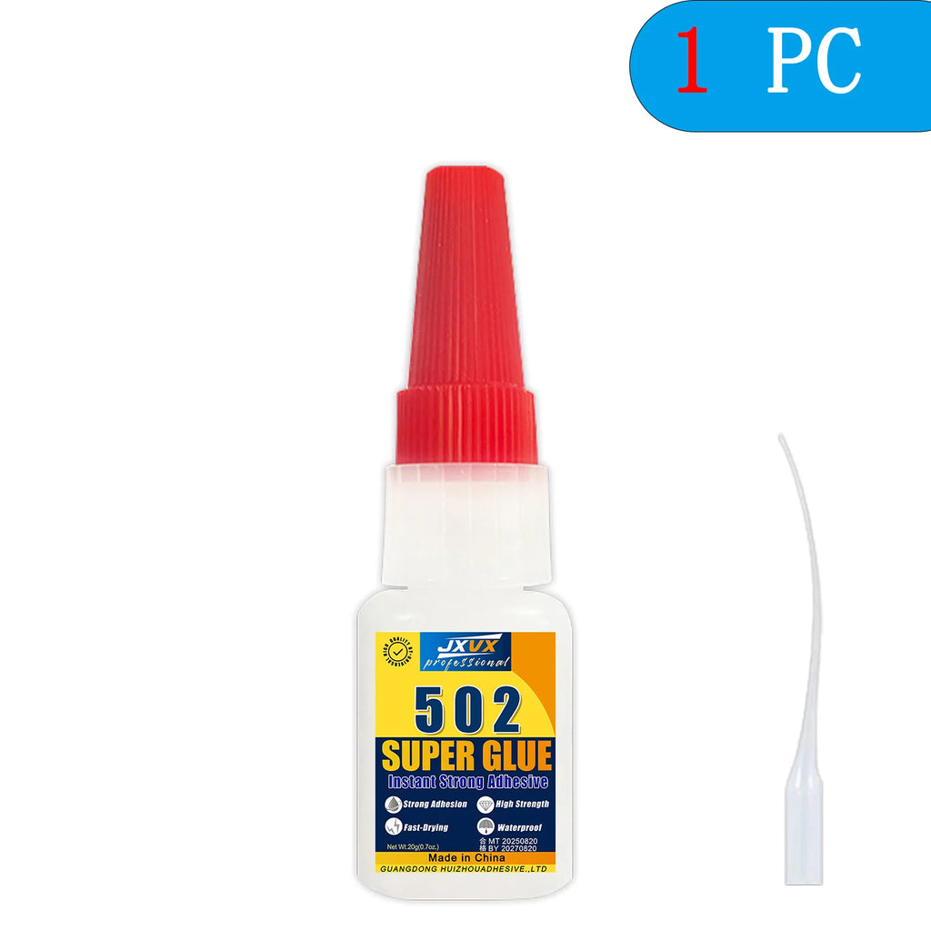 Upgraded Super Glue 401/502 Set for Metal and Plastic, 20 g – 5S Instant-Drying Super Glue for Repairs