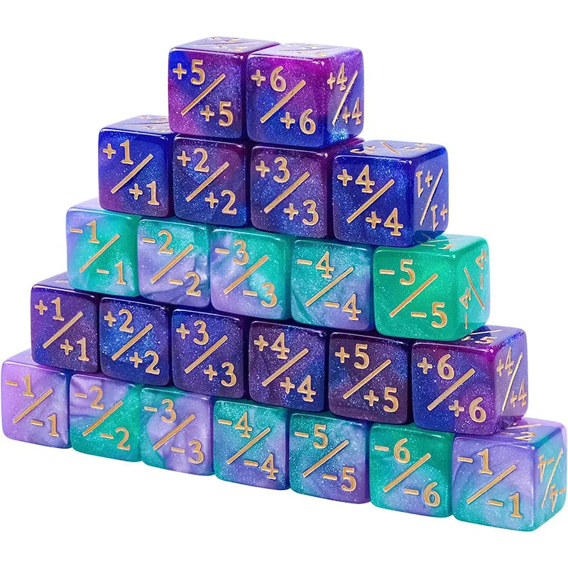 10Pcs D6 Dice 6 Side Counters +1/-1 Square Digital 16mm Cube for Funny Table Board Gaming Math Teaching Arithmetic Study