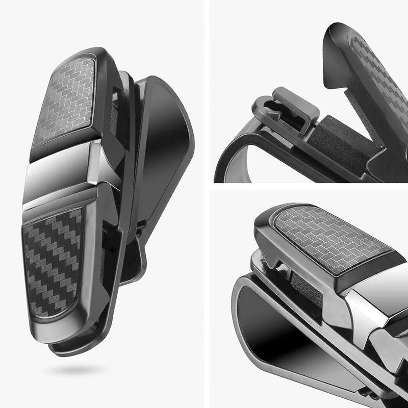 Silver Car Glasses Case Auto Sun Visor Glasses Holder Sunglasses Clip Card Holder Eyeglasses Accessories Car Interior