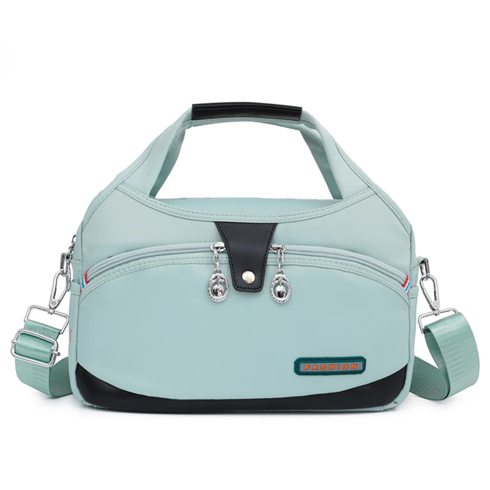 Women Shoulder Crossbody Bag Large-Capacity Oxford Cloth Sling Crossbody Bag Waterproof Anti-Theft Fashion Female Travel Shopper