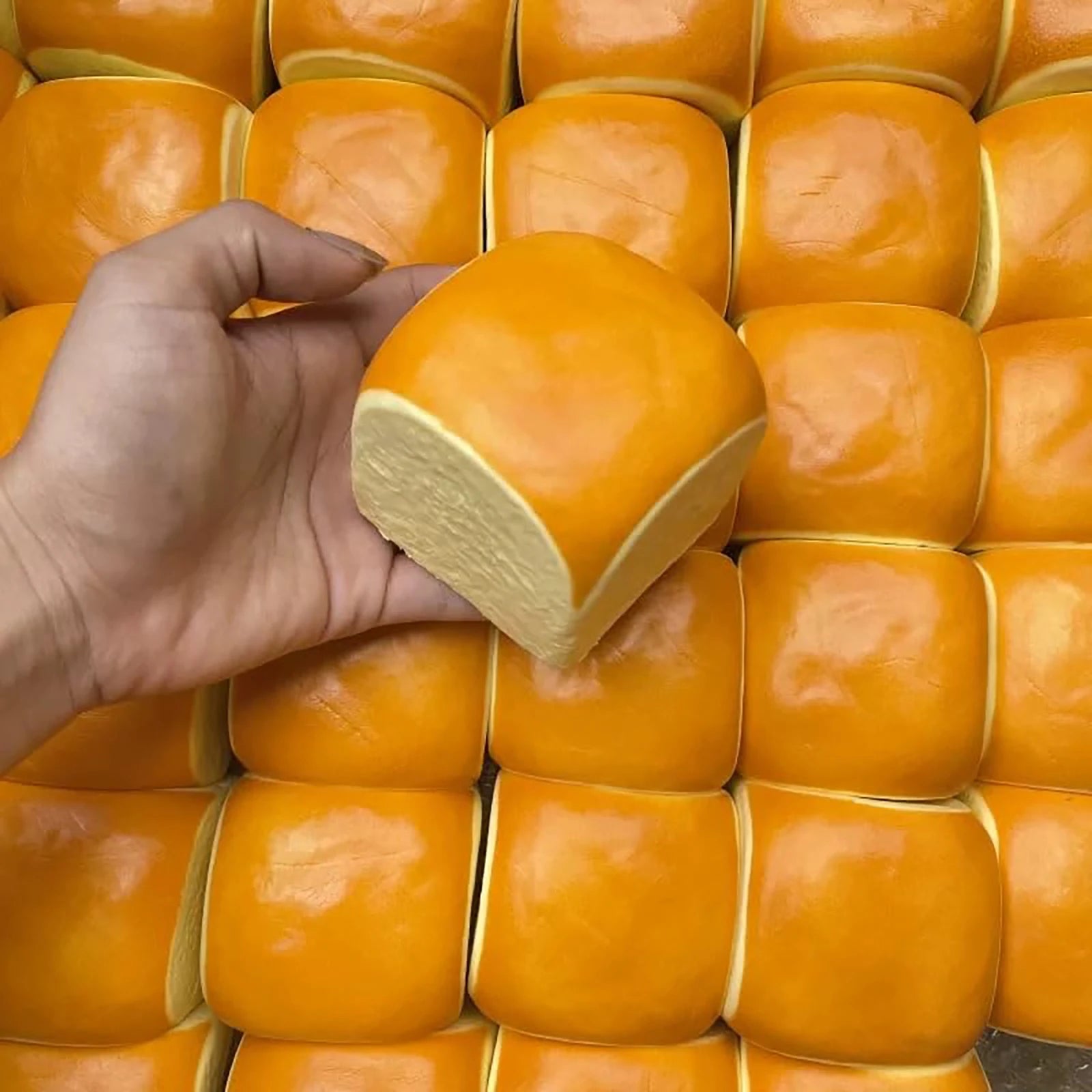 1/2Pcs Taba Squeeze Cheese Cube Bread Squishy Soft Slow Rise Stress Relief Fidget for Kids Party Favors Adults Office Gifts