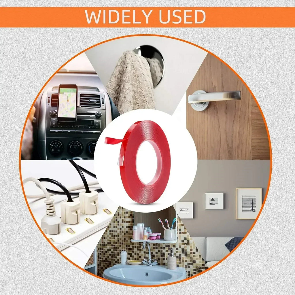 Double Sided Adhesive Tape High Strength Acrylic Transparent Silicone No Traces Sticker Car Fixed Stickers Waterproof Glue Tapes
