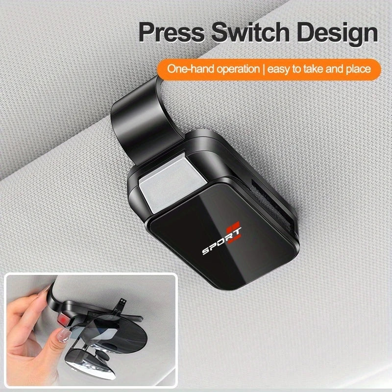 Car sun visor glasses clip available in three colors: red, black, and white Car glasses holder Multifunctional document card hol