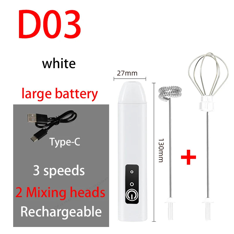 Electric Coffee Milk Foaming Mixer Coffee Creamer Whisk Handheld Egg Beater Froth Mixer Kitchen Automatic Kitchen Whisk Tools