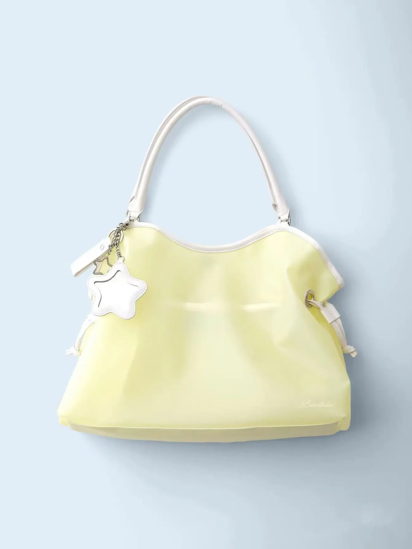 2026 Summer New Korean Style Y2K Jelly Tote Bag Large Capacity Transparent Drawstring Single Shoulder Bag For Commute