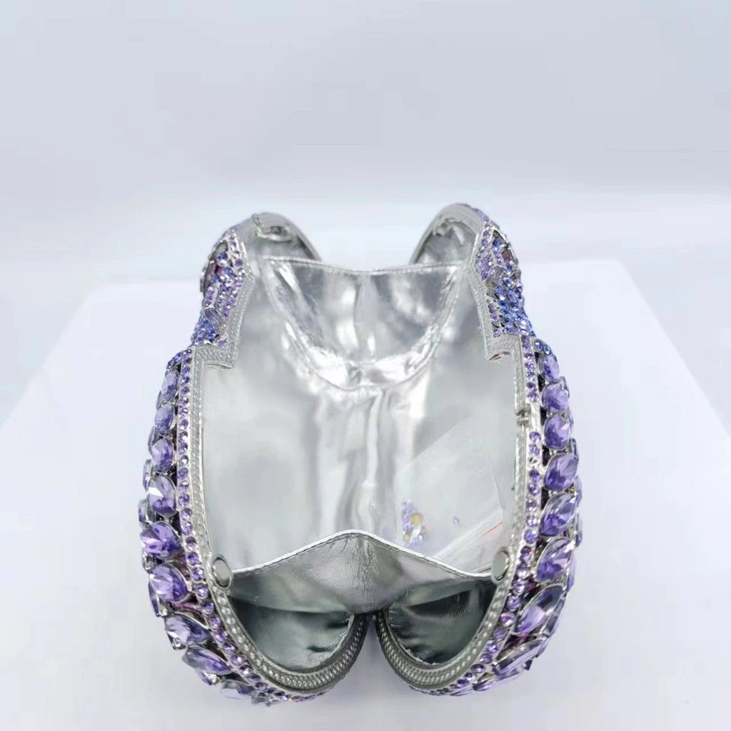 High Quality Diamond Horse Eye Bag Crystal Clutch Purse Dinner Luxury Women's Handbag
