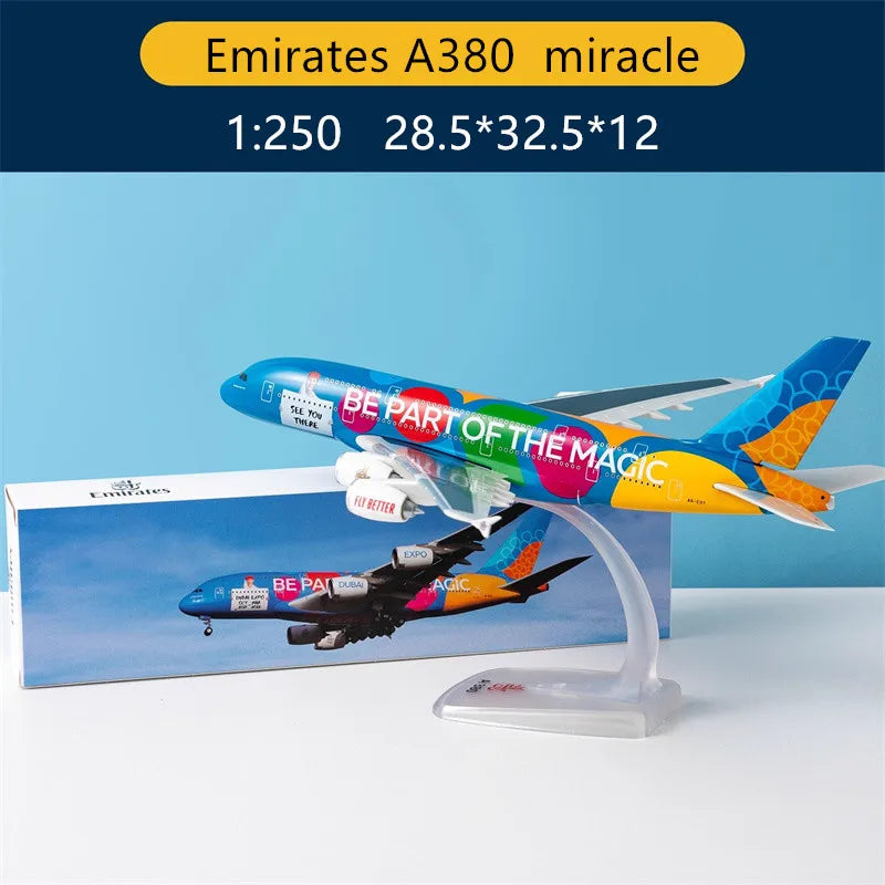 1:250 Model Singapore A380/Emirates Wildlife/British /France /Lufthansa Air Airline Aircraft Assembly Plane Airplanes Collection