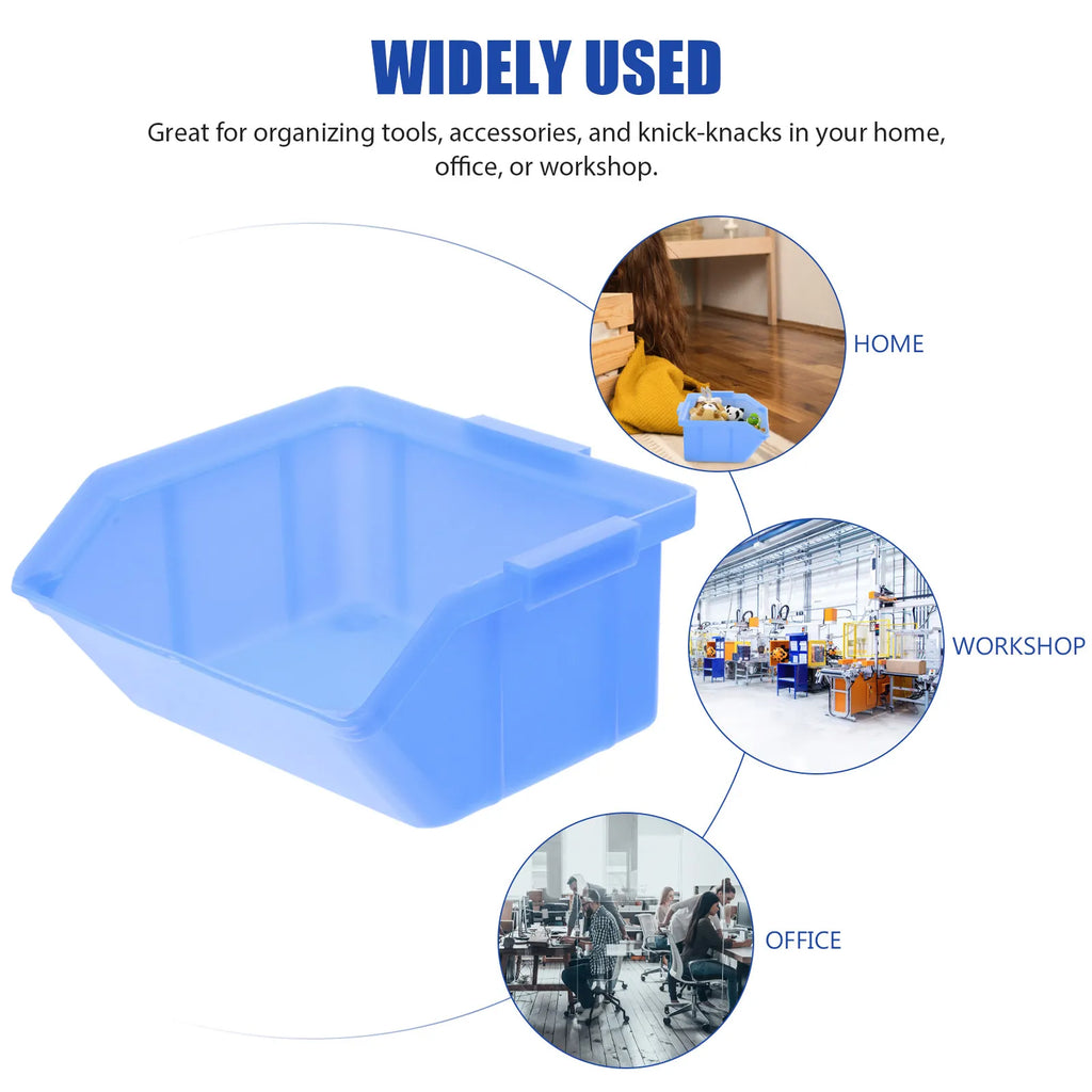 6Pcs Sturdy Plastic Parts Box for Workshop Tool Storage Home Office Organization Heavy Duty Component Storage Container Box