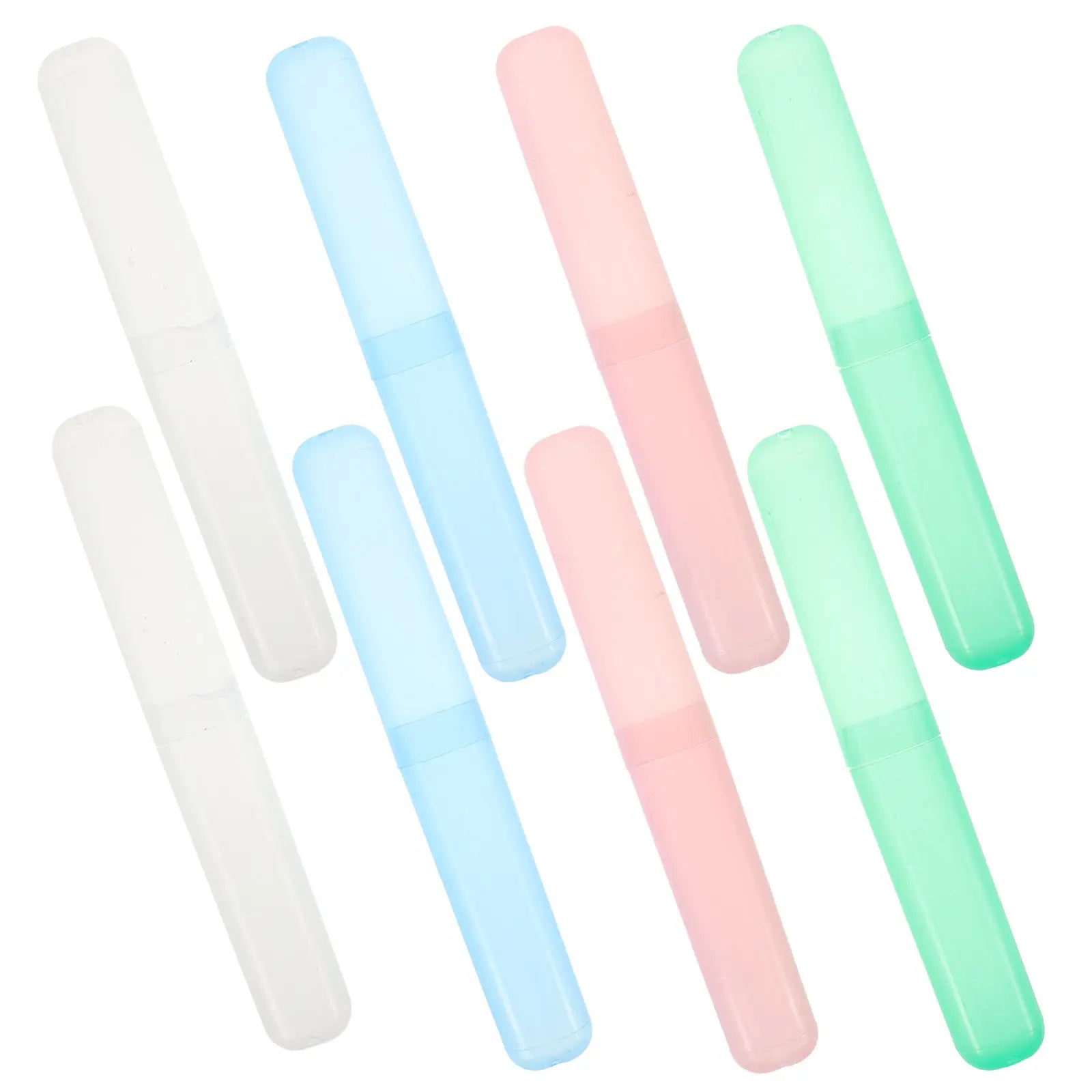 8Pcs Travel Toothbrush Holder Portable Lightweight Plastic Single Toothbrush Box Cover for Camping Vacation Business