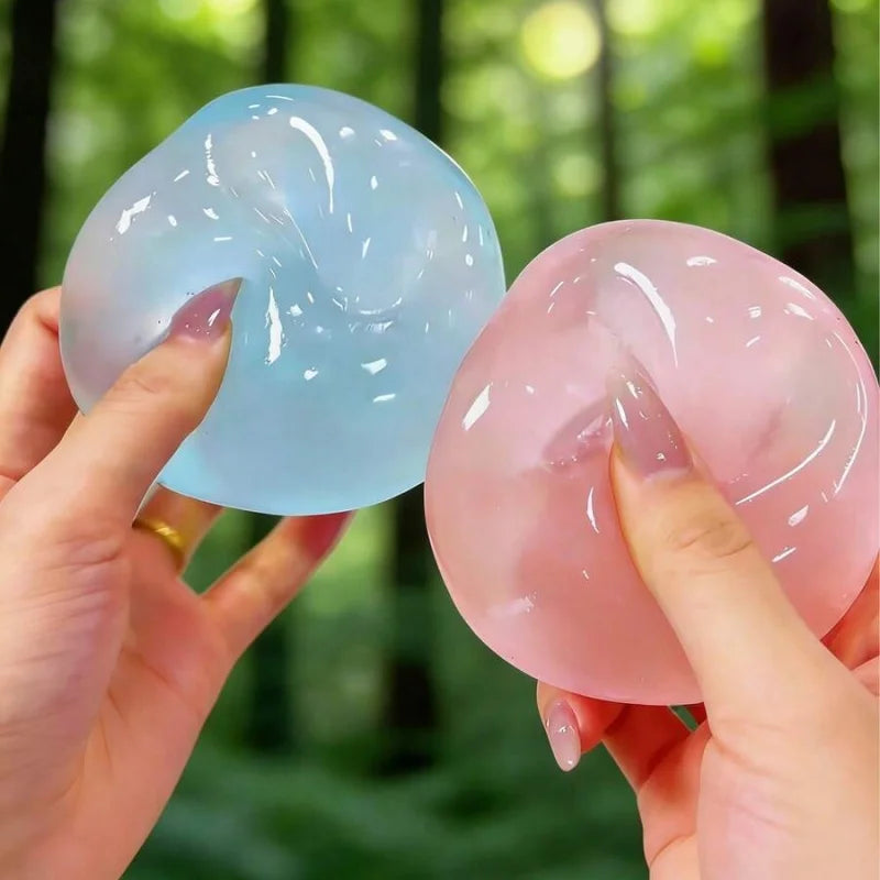 1pcs Moldable Slow Rebound Blue Coconut Oil Handmade Squeezing Ball 6cm Round Malt Stress Relief Squeeze Toy