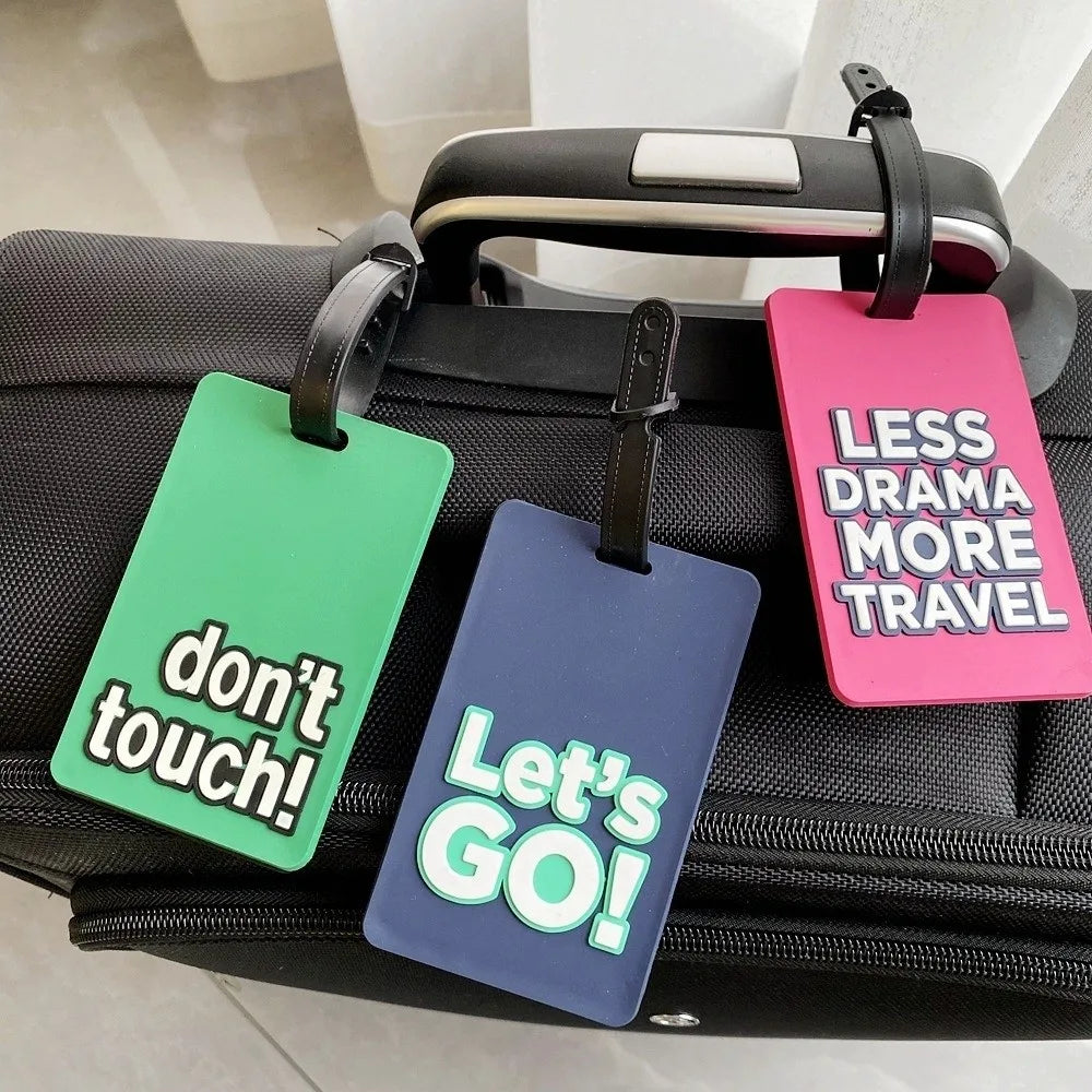 Creative Silicone Luggage Tag Letter Style Durable Bag Tag Waterproof Lightweight Name Address Label