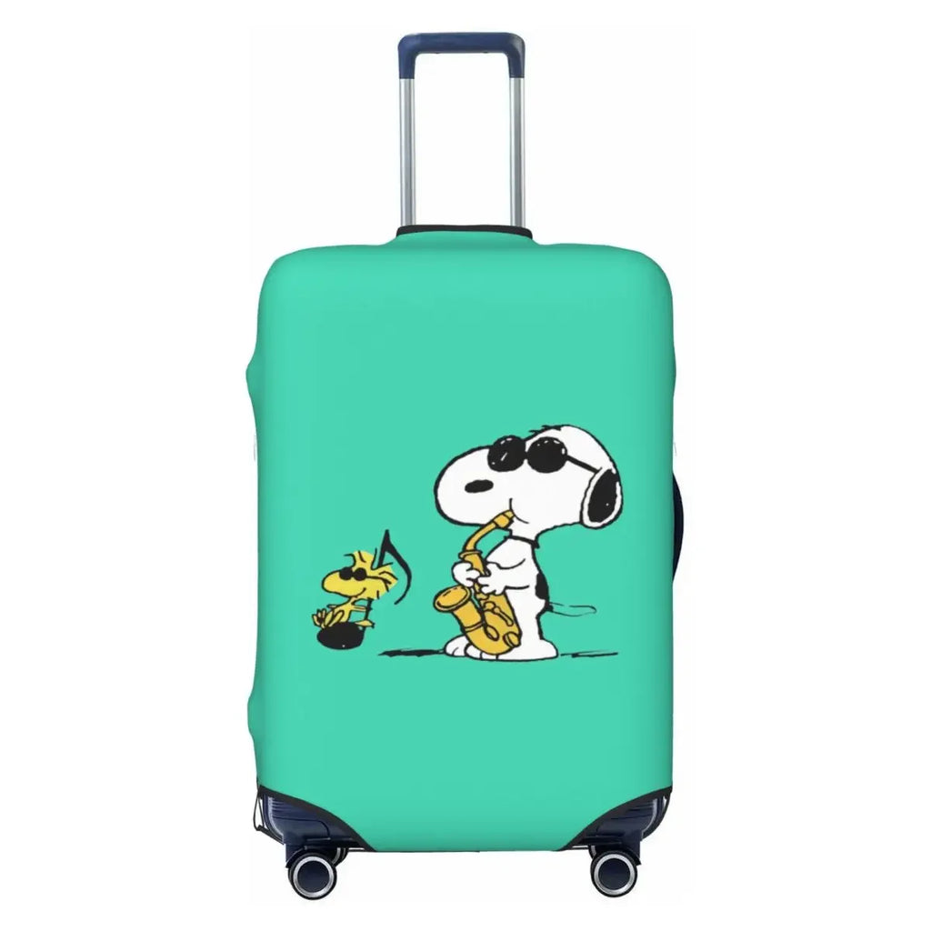 Durable Washable Suitcase Cover Cute Dogs Pattern High Elasticity Fits 18-32 Inch Luggage Dustproof For Air & Road Travel
