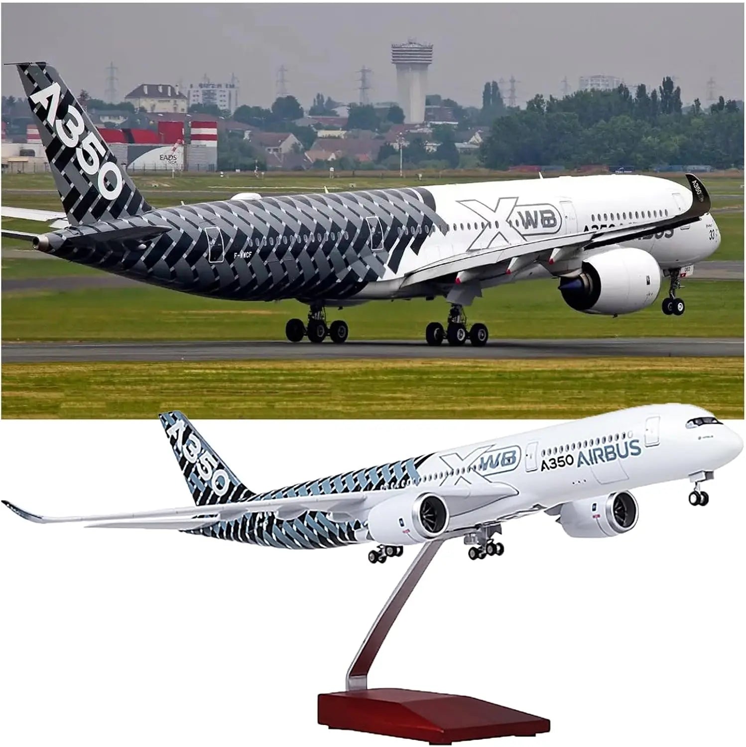for 350 1/142 Prototype Airlines A350 XWB Airbus 47CM Aircraft Model with Wheels and Lights LED Airplane Accessories Toy Model