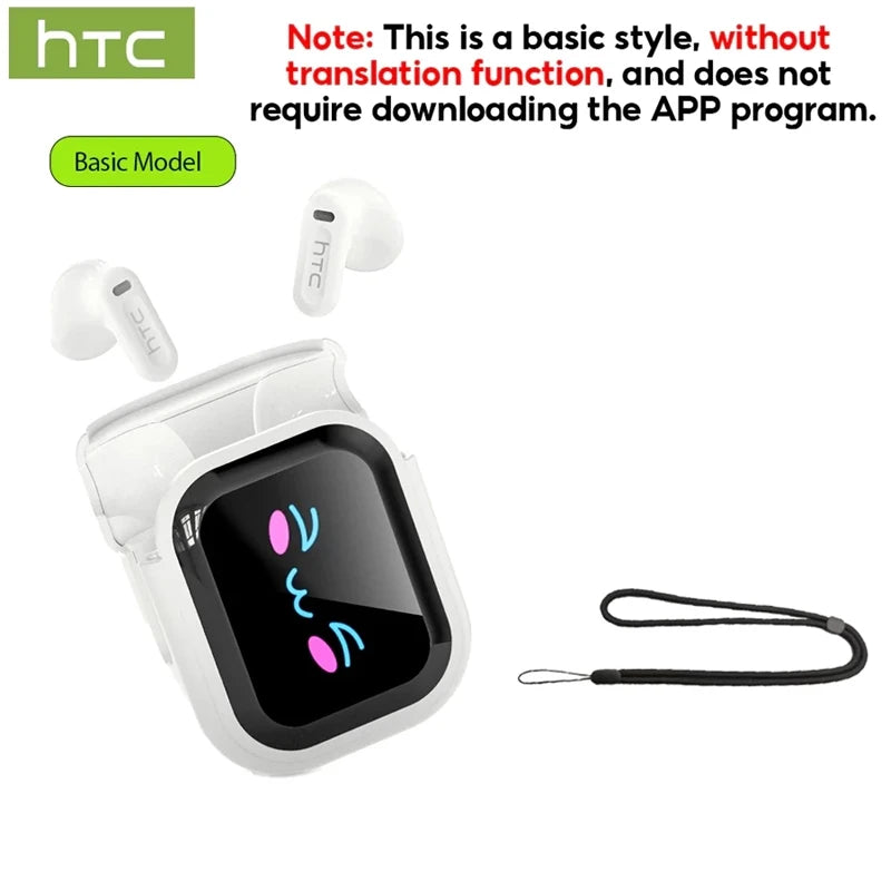 HTC NE20 Original Wireless Bluetooth Earphone In Ear AI Translate Earbud LED Multi-function Touchscreen Noise Reduction Headset