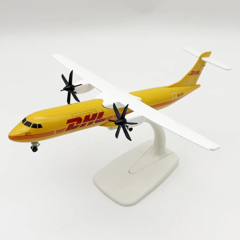 20CM DHL ATR Airplane Model Replica Alloy Material Miniature Planes Diecast with Stand Wheel Authentic Collectible Gift