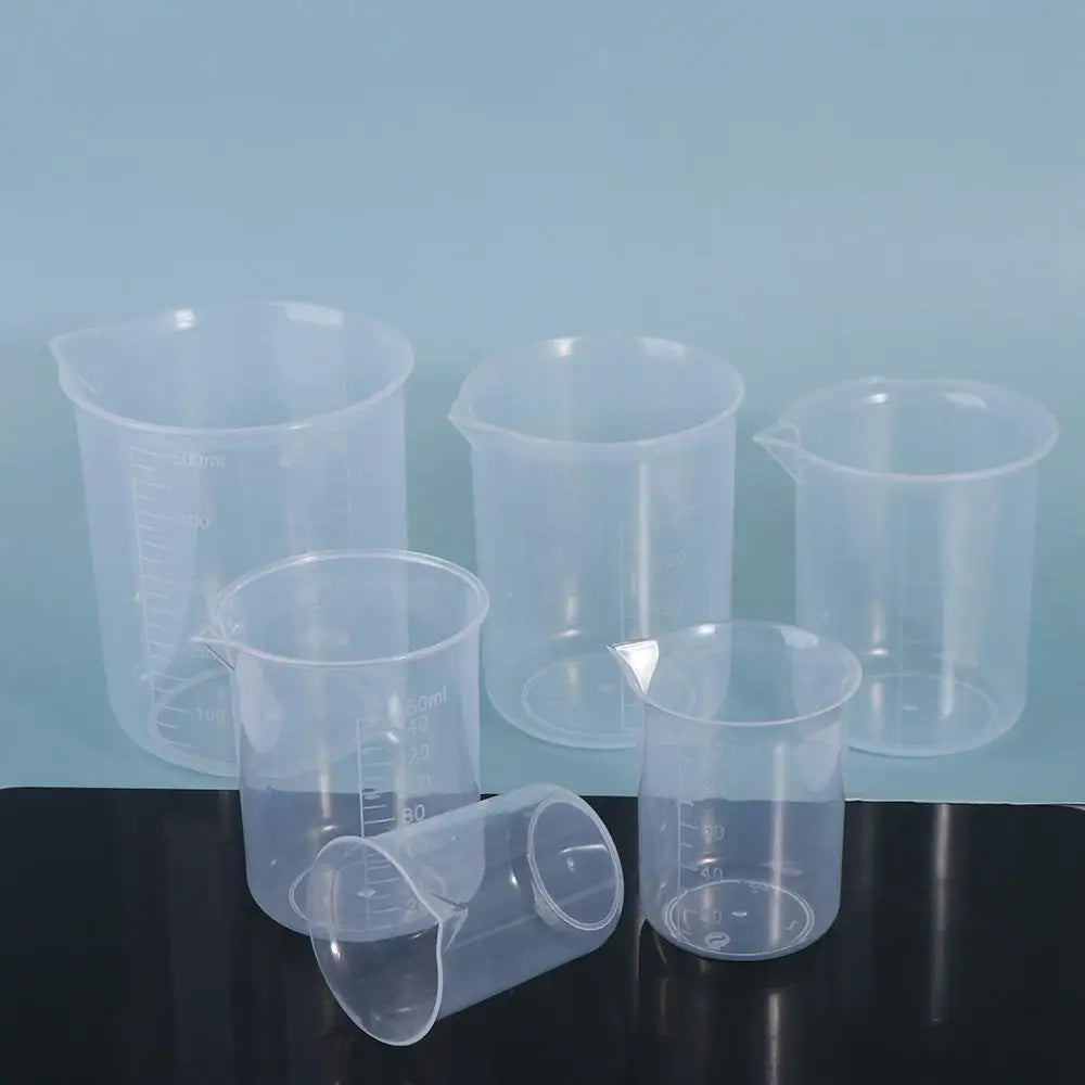 Portable Reusable Thickened Plastic Transparent for Kitchen Laboratory Test Mixing Cups Measuring Cup Graduated Cylinder Beaker