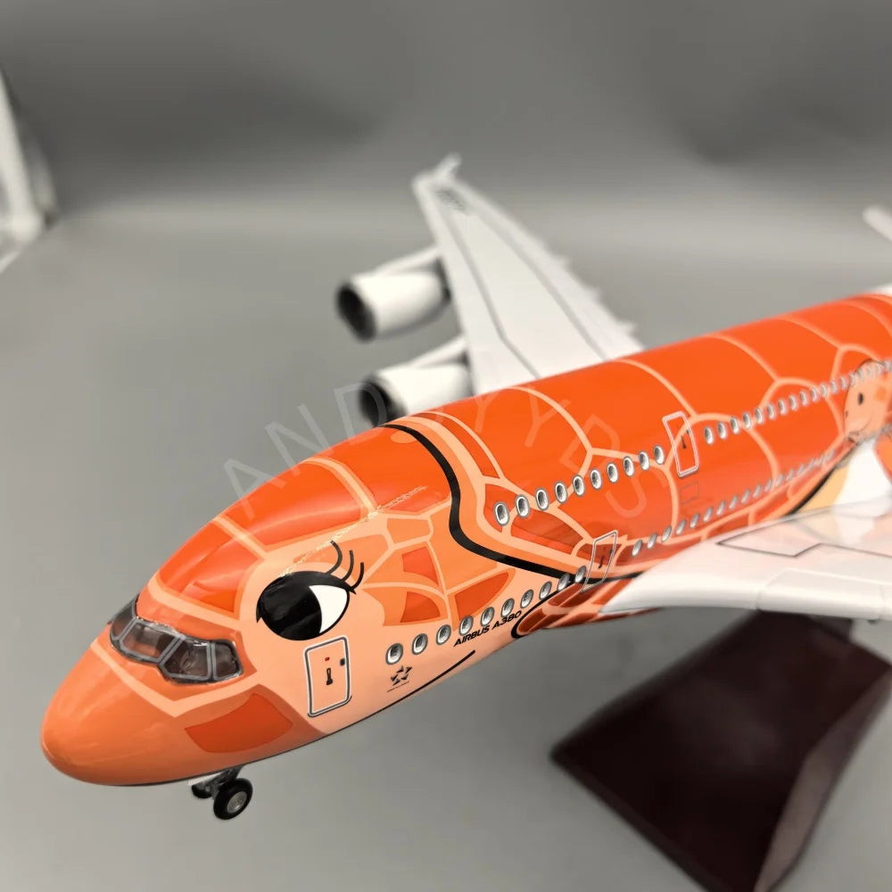 NEW 47CM A380 Orange Turtle Airplane Model boys toys Japan Air ANA A380 Aircraft Model adults fun for Displays Souvenir Gifts
