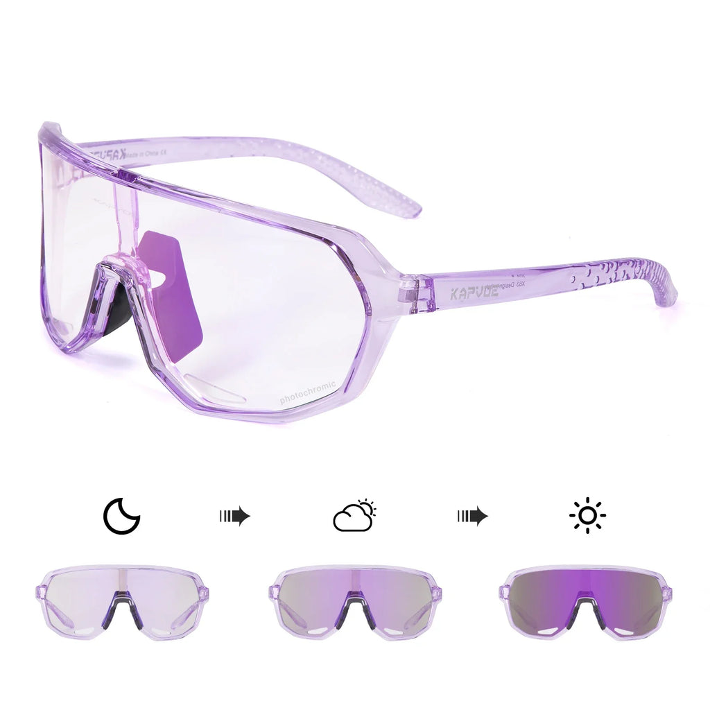 Photochromic Cycling Sunglasses Kapvoe Women Man Luxury Gold Glasses Driving Fishing Fashion Travel Golf Women Bike Goggles