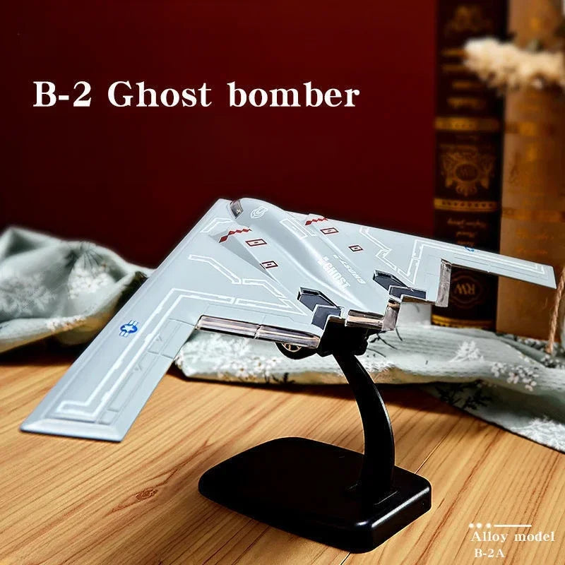 1:72 Alloy B-2 Stealth Bomber Fighter Model with Sound Light Series Children's Aircraft Model Toy Birthday Gift Christmas