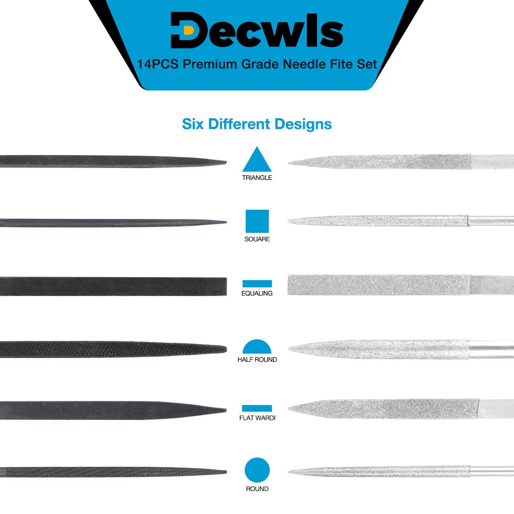 13pcs Multi-functional Steel Metal Rasp Needle Files Set Metalworking Tools Diamond Files Steel  Wood Jewelry Polishing Grinding
