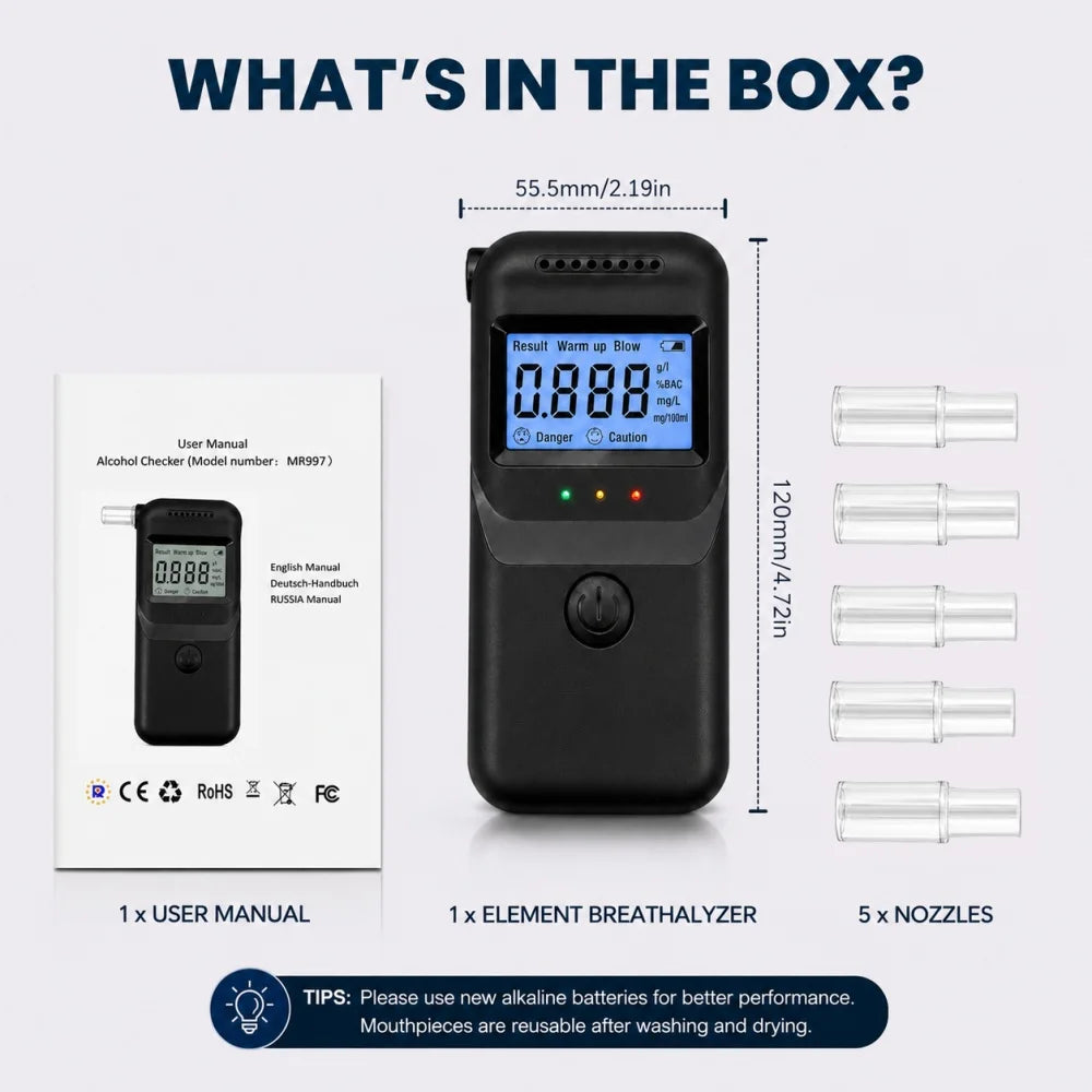 Hydsto Digital Alcohol Tester Professional Alcohol Detector Breathalyzer Police Alcotester LCD Display Drunk Driving Test