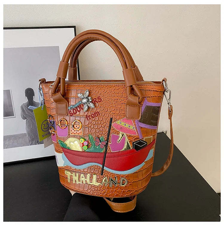 2026 New Large Capacity Commute Stylish Design Crossbody Bags Fashion Zipper Sewing Thread Sweet PU Women's Shoulder Bags