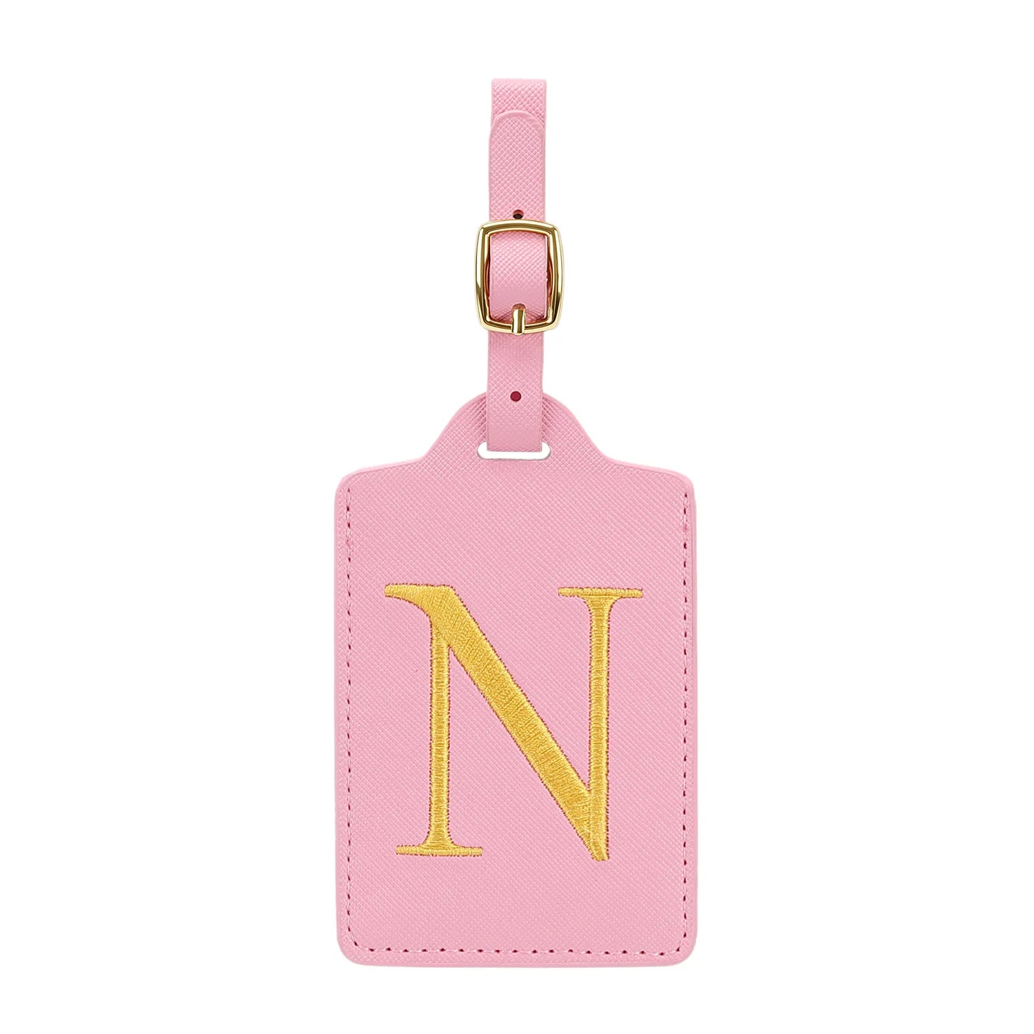 MIYIN 26 letters Luggage Tags for Suitcases PU Leather Privacy Protection Bag Tags Travel Accessories Essential, Pink